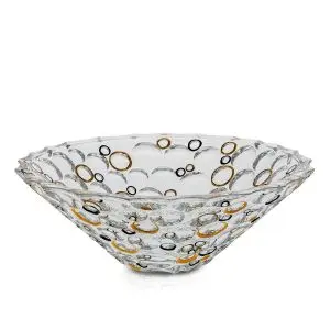 Купа Bohemia 1845 Lisboa Gold and Black Circles Ø30cm, (35942557)