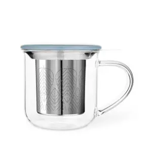 Чаша за чай с цедка VIVA Minima 400ml, синьо капаче за запарка, (35942942)