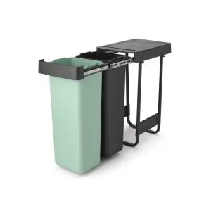 Кош за смет за разделно събиране Brabantia Sort&Go 2x30L, Dark Grey & Jade Green, (35943332)