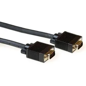 Кабел ACT AK4271, VGA мъжко - VGA мъжко, 15 pin, 15 м, Черен, Булк, (35934013)