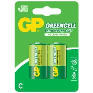 Цинк карбонова батерия GP R14 14G-U2 Greencell, 2 бр. в опаковка, BLISTER, 1.5V, (35932543)