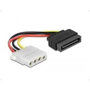 Кабел DeLock Power Cable SATA 15 pin мъжко към 4 pin женско, 12 cm, (35933819)