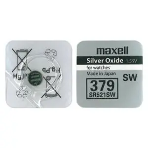 Бутонна батерия сребърна MAXELL SR521 SW /AG0/379/ 1.55V, (35932590)