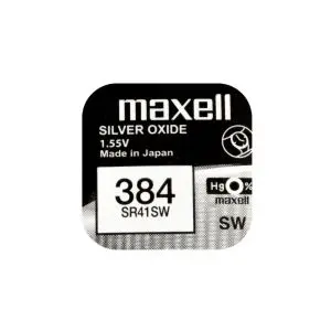 Бутонна батерия сребърна MAXELL SR41 SW /384/ AG3 1.55V, (35932602)