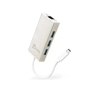Хъб 3-портов J5create JCH471, USB-C 3.1, USB-A 3.0, Gigabit Ethernet, (35936663)