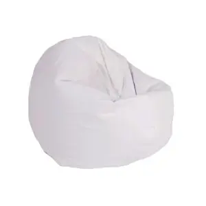 Пуф Pufrelax фотьойл тип сак за деца от 2 - 14 години, Размер S, Relaxo - White, PU кожа, Пълнеж от Полистиролни перли