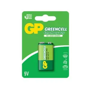 Цинк карбонова батерия GP 1604GLF-U1, 6F22, 9V, Greencell, 1 бр. блистер, (35933884)