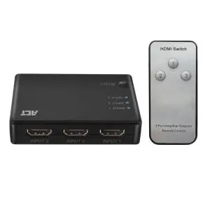 3 портов HDMI суич ACT , 4K@60Hz, USB, Дистанционно, Черен, (35935146)