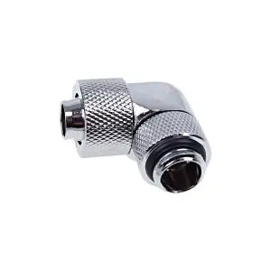 Фитинг Alphacool Eiszapfen, Удължител, 90°, 13/10mm, G1/4, Сребрист, (35936401)