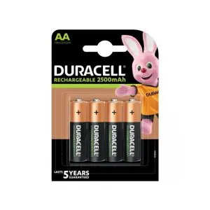 Акумулаторна батерия DURACELL R6 AA, 2500mAh NiMH, 1.2V, 4 бр. в опаковка, (35937190)