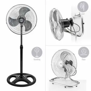 Вентилатор на стойка 16''Muhler FM-6136D 3в1, 50W, индустриален, на стойка, стена, под, (35941293)