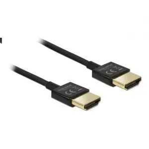 Кабел Delock HDMI-A мъжко - HDMI-A мъжко, Ethernet, 4K, 0.5 м, Черен, (35936077)