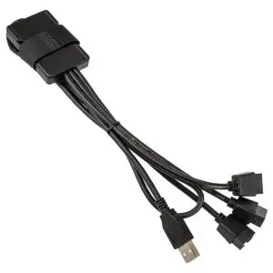 USB Хъб Lian Li PW-U2TPAB USB 2.0 1-към-3 Hub - Черно, (35937459)