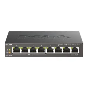Суич D-Link DGS-1008P, 4x PoE + 4 x стандартни, 10/100/1000, Gigabit,, (35933557)