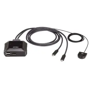 KVM превключвател, ATEN US3312, 2-портов, 4K, DisplayPort, USB-C, (35937447)