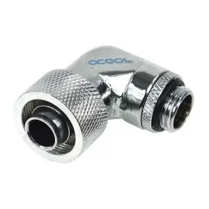 Компресионен фитинг Alphacool, 16/10 - G1/4, 90°, Въртящ се, Хром, (35936852)