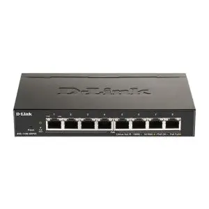 Суич D-Link DGS-1100-08PV2/E, 8 портов PoE 10/100/1000 Gigabit Smart Switch, управляем, за монтаж в шкаф, (35934514)
