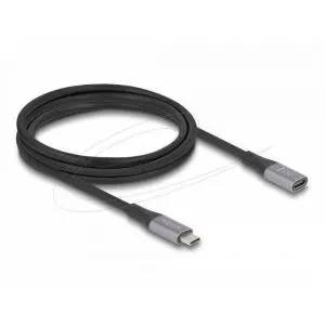Delock Удължителен кабел USB-C, 40 Gbps, PD 240W, 2 м, сив, (35939538)