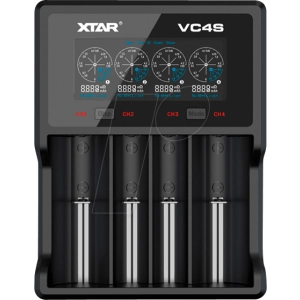 Зарядно у-во XTAR VC4SL, 4 гнезда, LCD дисплей, USB, LiIon & NIMH, 18650, CR123, AA, AAA, (35934838)