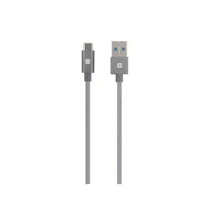 Кабел Skross, USB-A - USB-C, Метална оплетка, 1.20 м, Сив, (35937093)