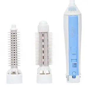 Електрическа четка за коса Adler AD 204, 550W, 2 приставки, 3 настройки за топлина, Бял/син
