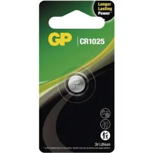 Литиева бутонна батерия GP  CR1025 3V  1 бр. в блистер /цена за 1 бр./, (35938406)