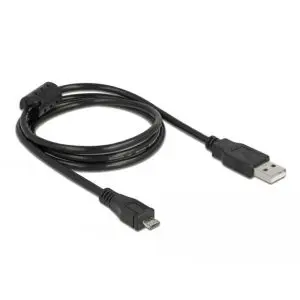 Кабел DeLock, USB-A мъжко - MicroUSB-B мъжко, USB 2.0, 1 м, Черен, (35938296)