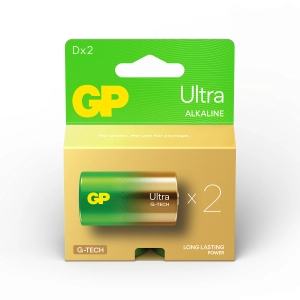 Алкална батерия GP ULTRA LR20 /2 бр. в опаковка/ 1.5V GP-BA-13AU21-SB2, (35932532)