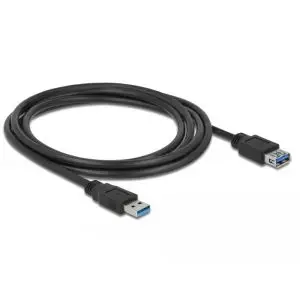 Delock Кабел удължителен екраниран USB 3.0 Type-A мъжко > USB 3.0 Type-A женско 2.0 m black, (35938985)