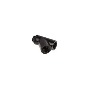 Y-конектор Alphacool Eiszapfen, Въртящ се, 45°, G1/4 външна към 2 x G1/4 вътрешна резба, Черен мат, (35936434)