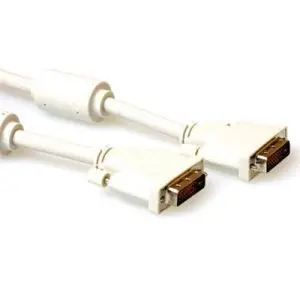Кабел ACT AK3634, DVI-D мъжко - DVI-D мъжко, 10 м, Бял, Булк, (35934012)