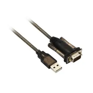 Кабел конвертор ACT Ewent AC6000, USB-A мъжко - Сериен порт D-sub 9-pin мъжко, 1.5 м, Черен, (35935145)