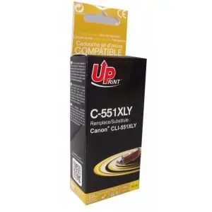 Мастилница UPRINT CLI-551XL CANON, С чип, Yellow, (35932442)