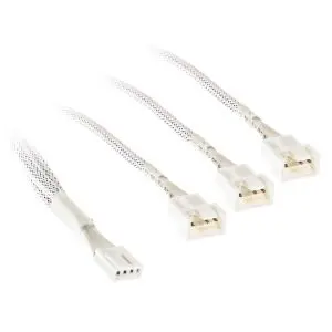 Кабел Kolink PWM 1-3 Сплитер - 35 cm, оплетен, Бял, (35940206)