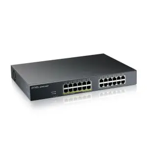 Суич ZyXEL GS1915-24EP, 24-портов, Gigabit, Управляем, Монтаж в шкаф, PoE, (35935799)