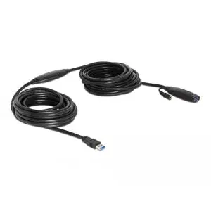 Удължителен кабел DeLock, Активен, USB-A мъжко - USB-A женско, USB 3.0, 10 м, (35937657)