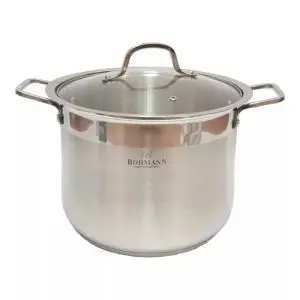 Дълбока тенджера Bohmann BH 2621, 26 см, 11.5 л, Стъклен капак, Индукция, Инокс, (35922559)