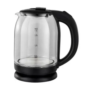 Електрическа кана Rosberg R51230K, 1800W, 1.8L, LED светлини, Стъклена, Черен, (13101)