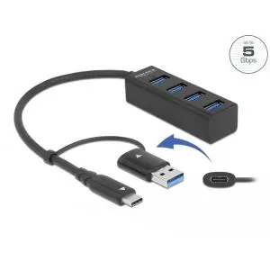 USB хъб, 4 порта, DELOCK-63828, (35934887)