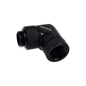 Ъглов адаптер Alphacool Eiszapfen, 90°, G1/4 външна към G1/4 вътрешна резба, Черен мат, (35936429)