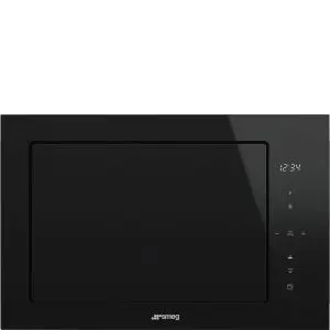 Микровълнова за вграждане SMEG FMI625CN, Серия Dolce Stil Novo, 25 литра, Грил, Черна, (19376)