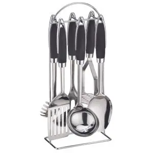 Комплект кухненски прибори Bohmann BH 7759, 7 части, Неръждаема стомана, Сребрист/черен, (13176)