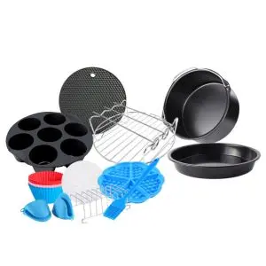 Комплект от 11 аксесоара за Air Fryer Zilan ZLN8016, 18 см диаметър, Многоцветен, (35922504)