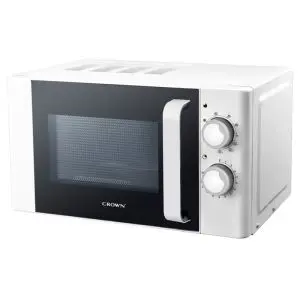 Микровълнова фурна Crown CDMO-2091GR, 700 W, 20 литра, Функция Грил, Таймер, Размразяване, Бял/Черен, (9CDMO2091G)