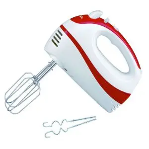 Миксер Voltz V51110EW, 300W, 5 скорости, Хромирани бъркалки, Бял/червен, (5V51110EWR)