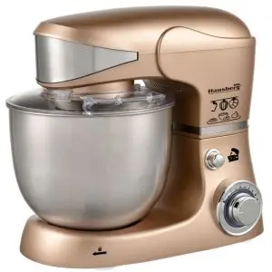 Планетарен миксер с иноксова купа Hausberg HB-7620AU, 1000 W, 6 Скорости, 5 Литра, Златист, (99HB7620AU)