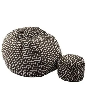 Комплект Барбарон с табуретка за крака 700л. King Size, Zippity Brown, Перящ се калъф, Пълнеж с микс от мемори пяна и дунапрен, Гама Premium, (PUF-M-KO-PT-ZIB)