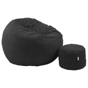 Комплект, Барбарон с табуретка за крака, 500л. Matusalem - Black Velvet, Перящ се калъф, Подходящ за деца, Пълнеж с микс от мемори пяна и дунапрен, Гама Plush Honey