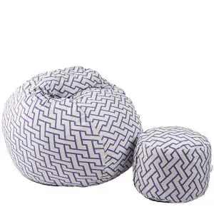Комплект Барбарон с табуретка за крака 500л. Matusalem, Zappity Purple, Перящ се калъф, Подходящ за деца, Пълнеж с микс от мемори пяна и дунапрен, Гама Premium, (PUF-M-MO-PT-ZAP)