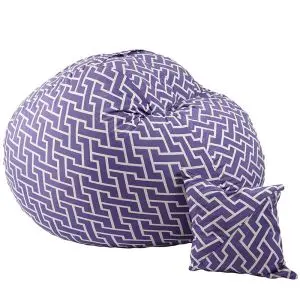 Комплект Барбарон и декоративна възглавница, 450л. Matusalem, Zippity Purple, Перящ се калъф, Подходящ за деца, Пълнеж с микс от мемори пяна и дунапрен, Гама Premium, (PUF-M-MP-PT-ZIP)